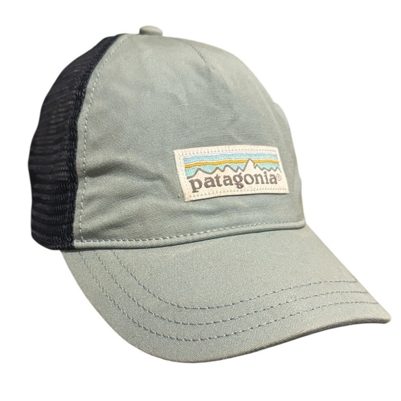 Patagonia Navy gray canvas mesh trucker hat baseball cap one size - Picture 1 of 12